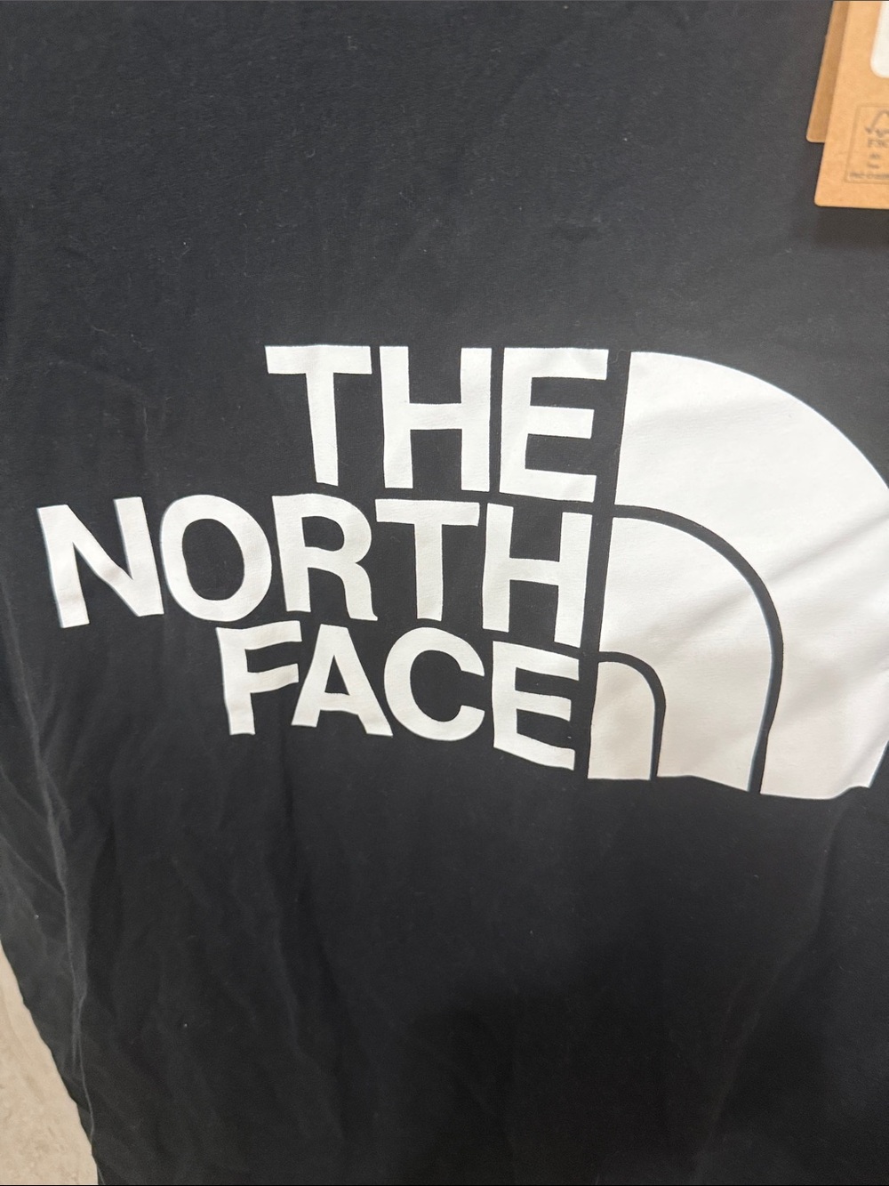 The North Face Black Tee with White Logo - ladies Short Sleeve.. size XL .. tag - Picture 2 of 5
